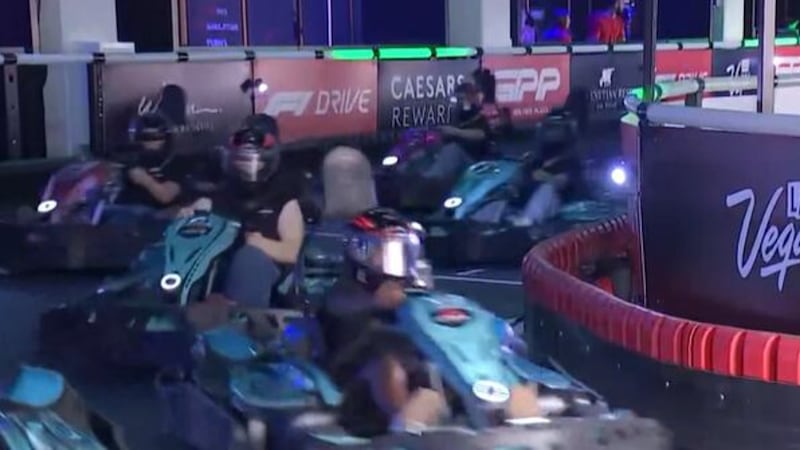 Girl Scouts were able to customize their karts for a Formula 1 experience.